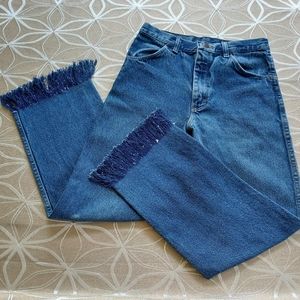 Vintage High Waisted Denim Fringe Hem!